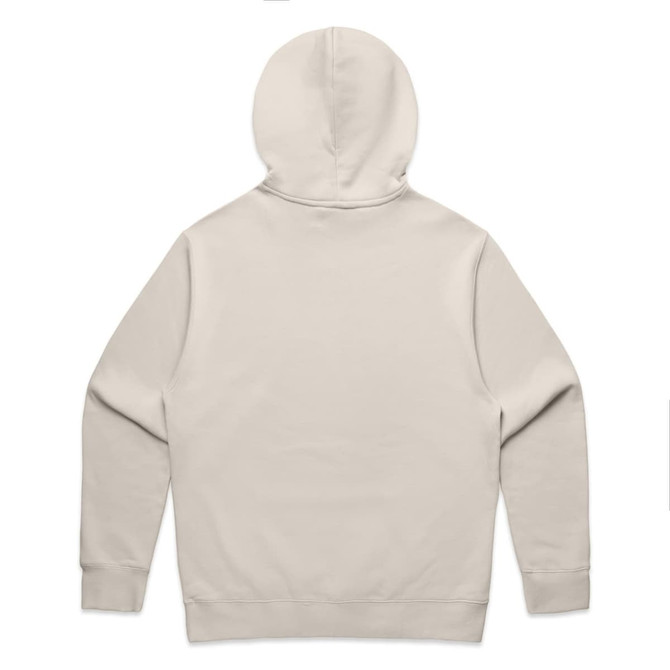 A light beige hoodie with a hood, featuring a plain back and no visible branding.