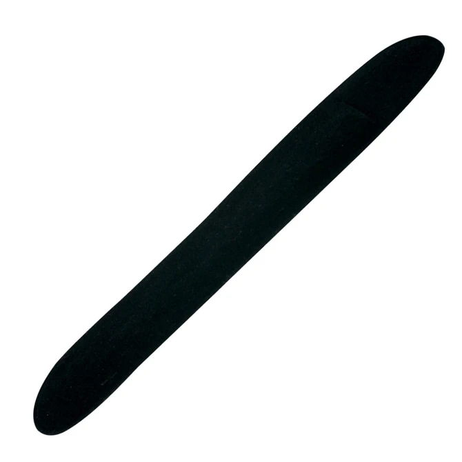 A black plastic pen, sleek in design, designed for writing.