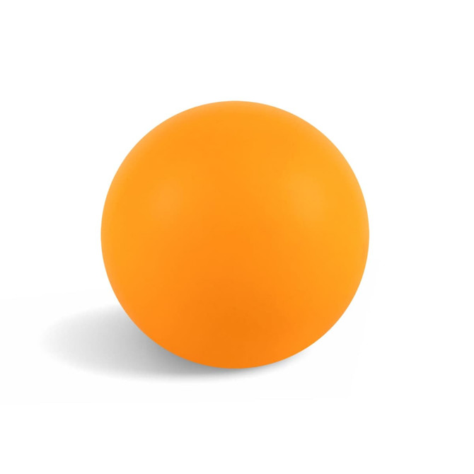 An orange Hi Bounce Ball with a smooth surface, featuring a logo. Perfect for fun and games.