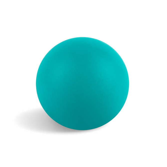 A teal, matte-finished ball with a smooth surface, featuring a subtle shadow.
