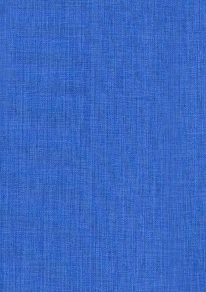 A textured fabric in a calming shade of blue, suitable for a women's shirt. Features a logo.