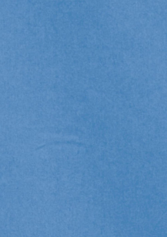 A light blue women's button-up shirt with short sleeves, featuring a logo.