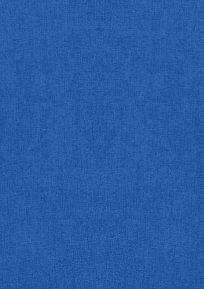 A blue button-up shirt made of a textured fabric, featuring a logo on the chest area.