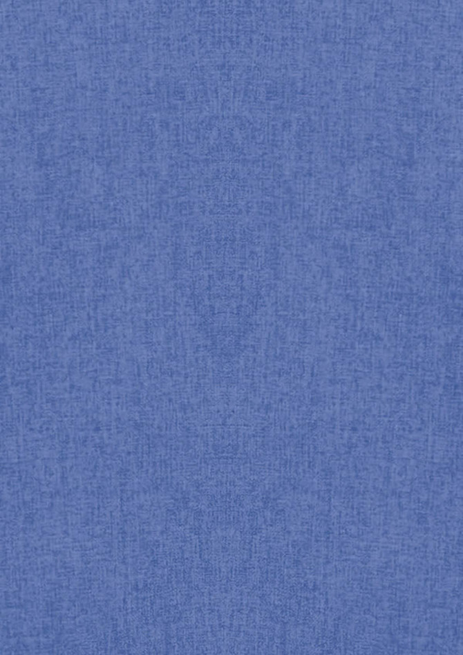 A blue button-up shirt with short sleeves and a subtle texture, featuring a logo.