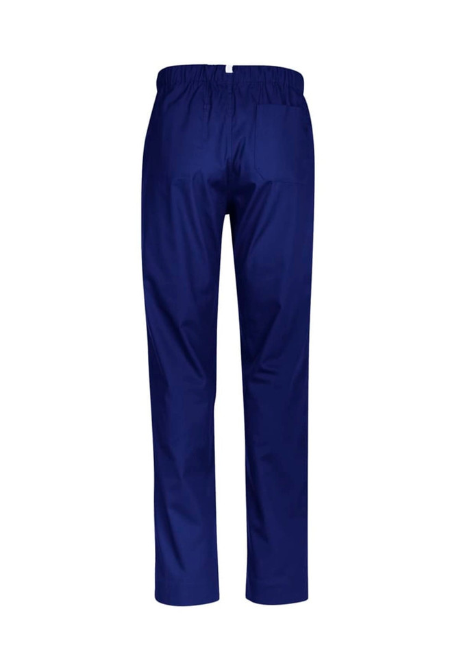 Unisex Hartwell reversible scrub pants in navy, featuring an elastic waistband and a single back pocket.