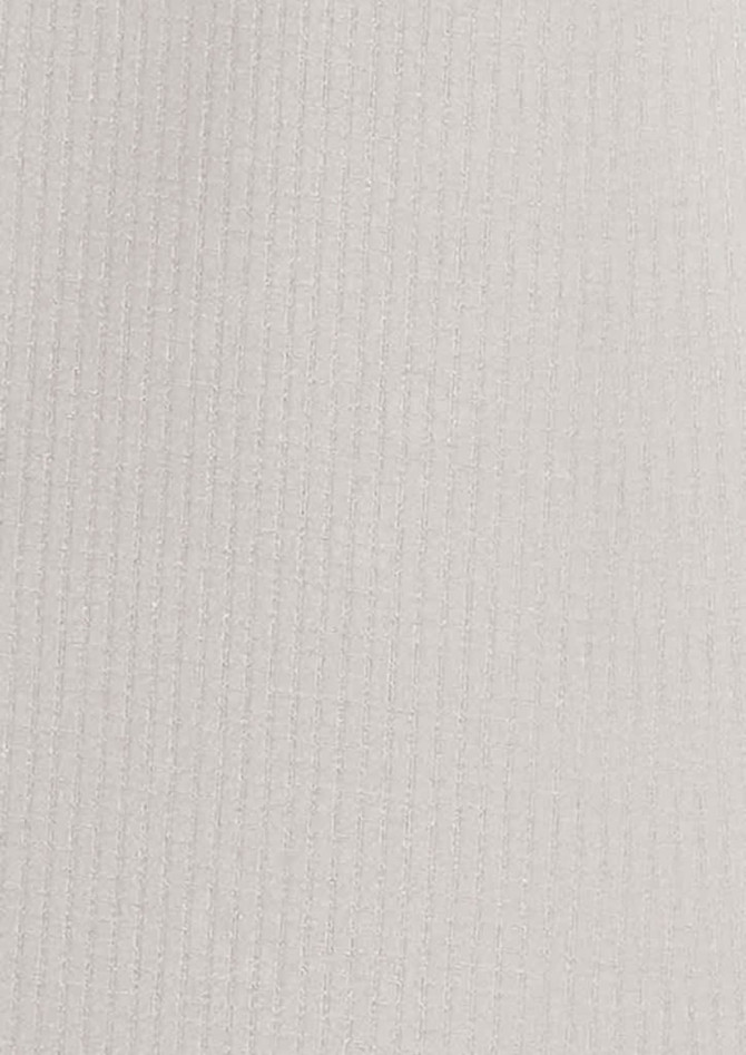 A women's outdoor short sleeve shirt in a light colour, featuring a ribbed texture and a branding logo.
