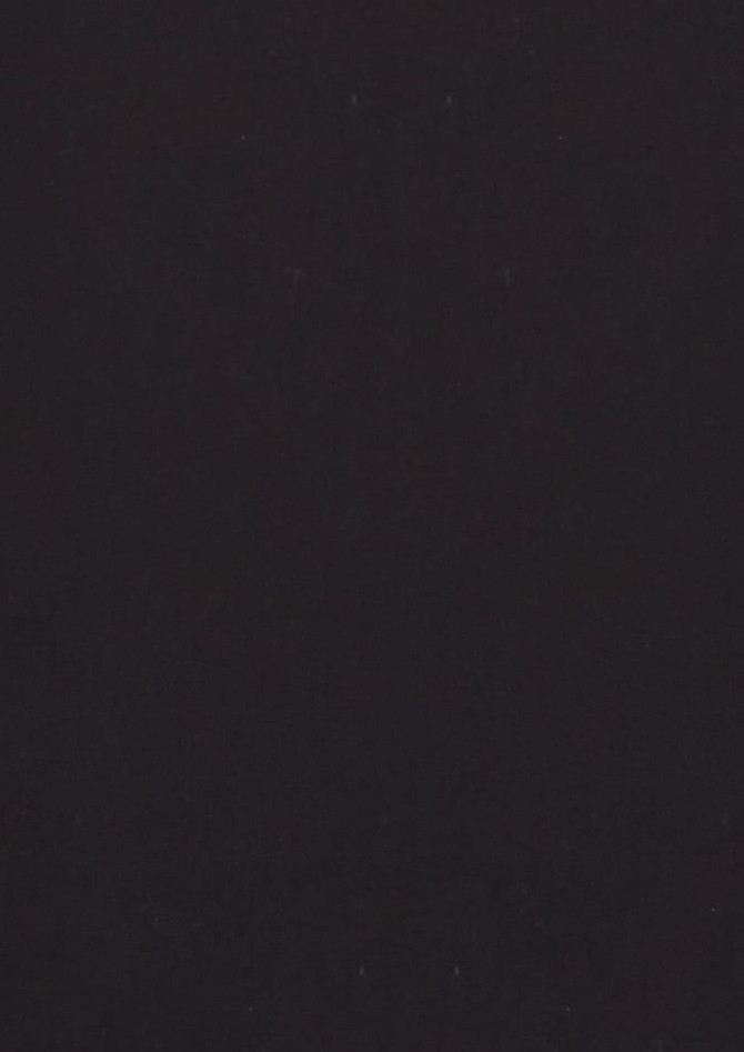 A black button-up shirt with 3/4 sleeves and a logo visible on the fabric.