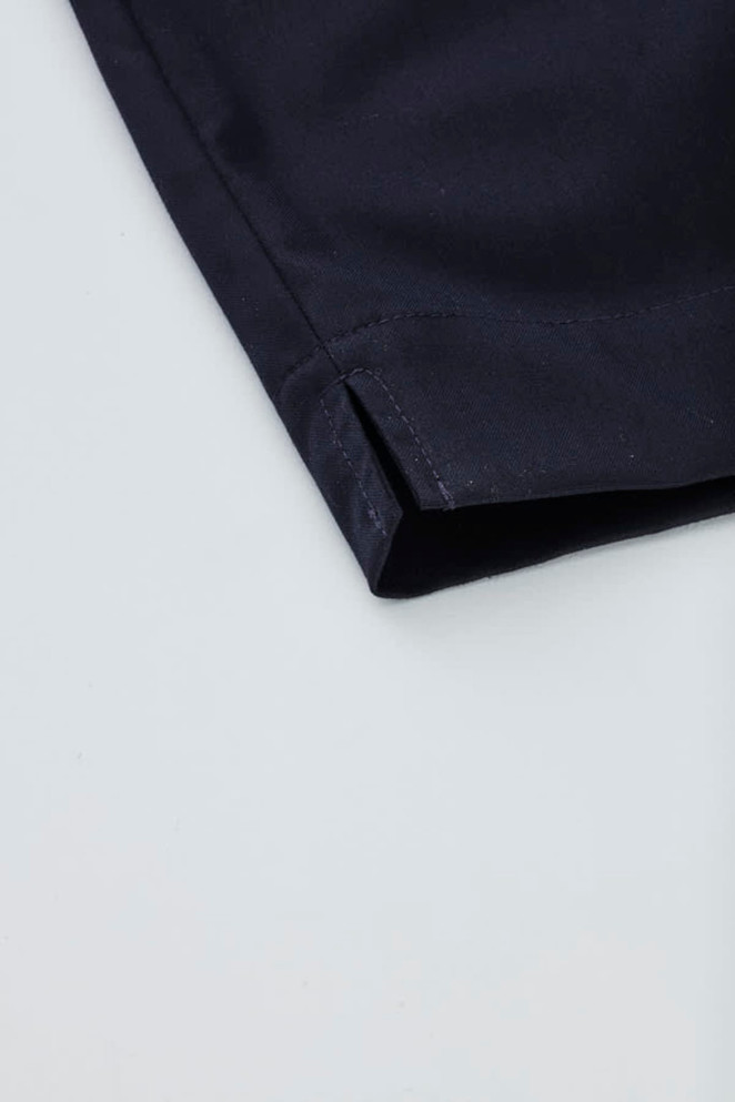 A navy women's cargo short, featuring a comfortable waistband and hem detail. The item includes a logo.