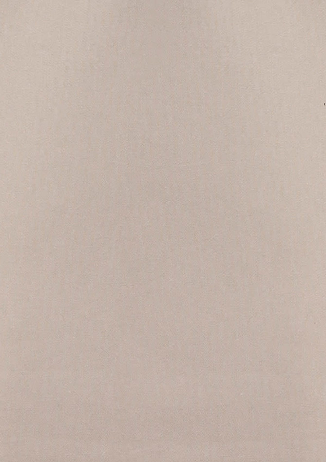 A plain, light beige fabric suited for women's lightweight short sleeve work shirts, featuring a logo.