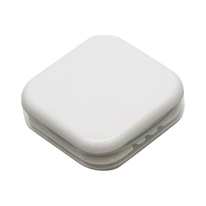 A compact, white case for Razor Cabled Earphones, featuring a simple, sleek design.