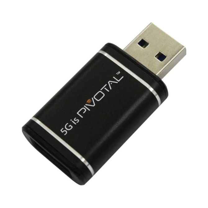 A black USB data blocker with a metallic connector, featuring a logo on the side.