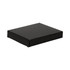 A black box with a flat design, suitable for packaging or storage. No visible branding or text.