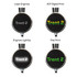 Four charging cable connectors in black, featuring different printing options and a logo.