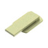 A light green eco-friendly flash drive with a sleek design and a logo on one side.