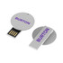 A grey Burton Clip Flash Drive with a circular and rectangular design, featuring a logo.