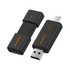 A black Harris Type-C flash drive in two sections, featuring a logo and both Type-C and USB connectors.