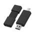 A black Type-C flash drive with a removable cover, featuring USB and Type-C connectors.
