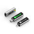 A silver and black Clyde LED Type-C flash drive featuring a logo, with both USB and USB-C connectors.