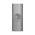 A grey precision tool kit with a sleek design featuring a logo. Ideal for carrying handy tools.