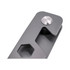 A grey metal keyring tool featuring a hexagon shape and a circular fastener. Includes a branded logo.
