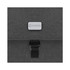 A dark grey laptop bag with a metallic logo and a clasp closure.