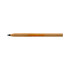 A bamboo pen with a black nib, featuring a logo in orange and black on its side.