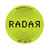 Bright green PVC coaster with a circular design featuring a logo and sound wave pattern.