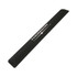 A black gel keyboard wrist rest with a smooth surface and rounded edges, featuring a logo.