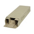 A tapered recycled paper tuck box in a natural brown colour, featuring a flap closure and a logo.