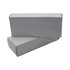 A plain white customised box with a rectangular design, featuring a perforated edge at the base.