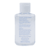 A clear, 60ml bottle of hand sanitiser gel containing 75% ethyl alcohol, with a simple label and a logo.