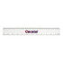 A clear plastic ruler measuring 30cm, featuring a logo and marked with measurements in centimetres and millimetres.