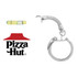 A silver tape measure with a level, attached to a key chain. Features a lobster claw design.
