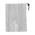 A grey microfibre pouch with a drawstring closure, suitable for tablet storage. Features a logo.