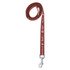 A brown dog leash measuring 1.4m and 19mm wide, featuring a metal clip and branding details.