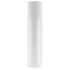 A clear lip balm container with a white cap, featuring a simple design and a visible branding logo.