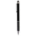 A sleek black stylus pen with silver detailing and a clip. Features a rubber tip for touchscreen use.