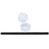 A black reusable silicone straw with a white carrying case. The straw is straight and features a smooth finish.
