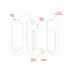 A design diagram of smartphone straps, featuring materials like TPU, ABS, and gel pad, with a strong adhesive and rivet.
