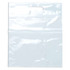 A clear tote bag with a handle, featuring a transparent design suitable for showcasing contents.