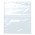 A clear tote bag with a handle, featuring a glossy finish and a transparent design.