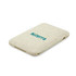A charging cable set and stand in a cream colour with a logo. Compact and designed for phone charging.