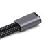 A black and grey braided wristband strap with a metallic grey connector, featuring a logo.