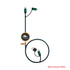 A black and green LED charging cable with a retractable design and multiple connectors for devices. It features a logo.