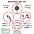 A collection of six charging cables in black, featuring USB Type-A, USB Type-C, iOS Lightning, and USB Micro options.