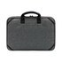 A grey laptop case with black handles and accents, featuring a zipped closure and a textured finish.