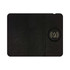 A black foldable magnetic wireless charging mouse pad featuring a circular logo.