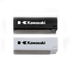 A set of two screen cleaners in black and white, featuring a logo on each.