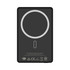 A black MagSafe power bank with a capacity of 5000 mAh, featuring a circular charging area and a branding logo.