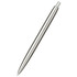 A recycled stainless steel ballpoint pen with a sleek silver finish and a simple, elegant design.